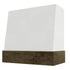 Campana extractora de madera blanca con frente en ángulo y banda de nogal: anchos disponibles de 30", 36", 42", 48", 54" y 60"