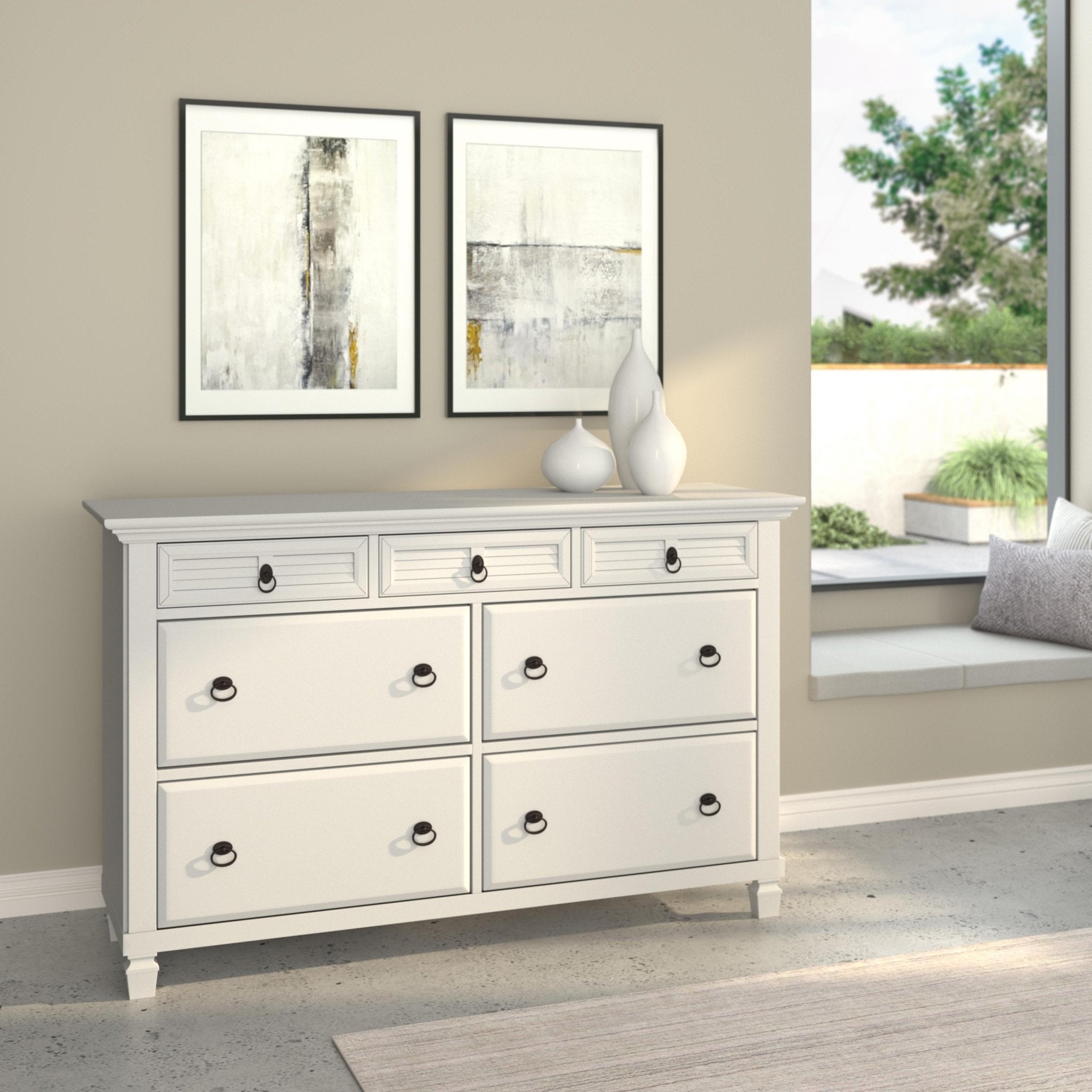 Winchester 7 Drawer Dresser, White