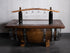Mesa de centro de barril con tapa de cristal extraíble - Mesa de almacenamiento de barril de vino, whisky y bourbon - Muebles rústicos