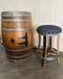 Taburete de bar de roble azul marino oscuro - Tapizado de espuma viscoelástica - Taburete de bar de madera de barril de whisky - Altura de mostrador - Silla de barril de vino hecha a mano