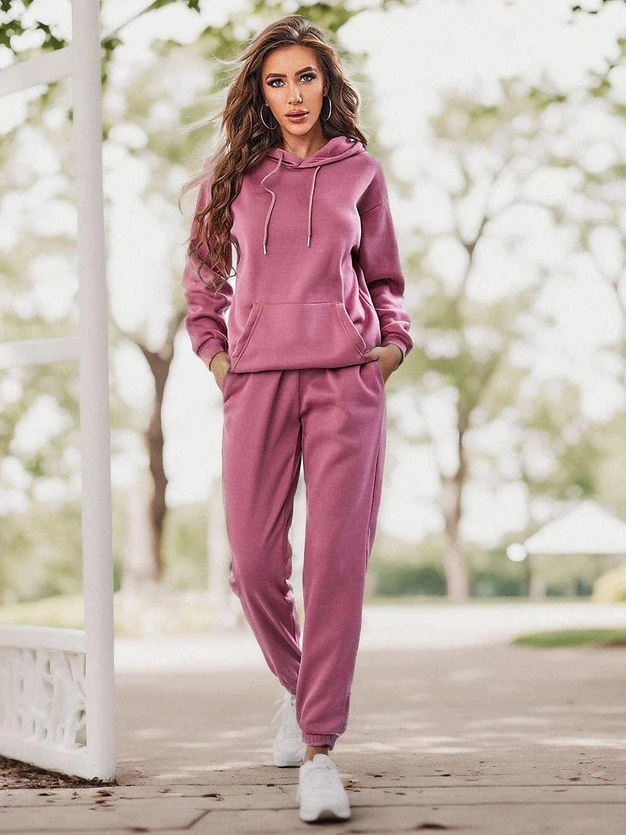 Women's Breathable Fleece Hoodie and Pants Set