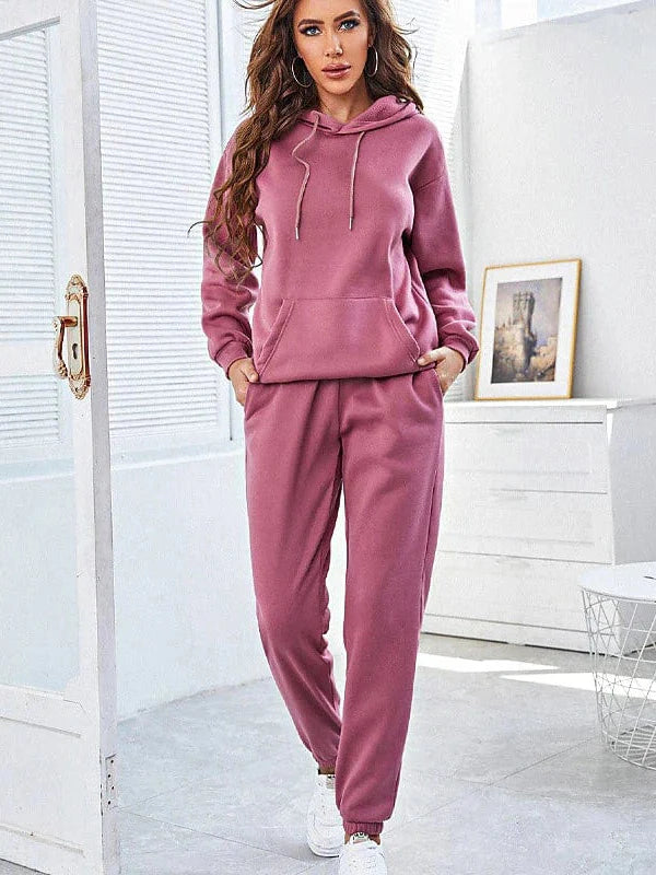 Women's Breathable Fleece Hoodie and Pants Set