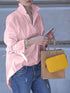 Elegant Solid Color Draped Blouse