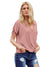 Elegant Solid Color Draped Blouse