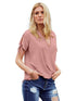 Elegant Solid Color Draped Blouse