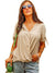 Elegant Solid Color Draped Blouse