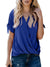 Elegant Solid Color Draped Blouse