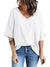 Casual V-Neck Top with Half Sleeves