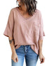 Women's Cotton V-Neck T-Shirt with Pocket