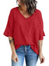 Relaxed Fit V-Neck T-Shirt with Pocket