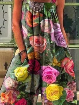 Floral Print Wide Leg Jumpsuit for Women