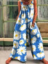 Floral Print Wide Leg Jumpsuit for Women