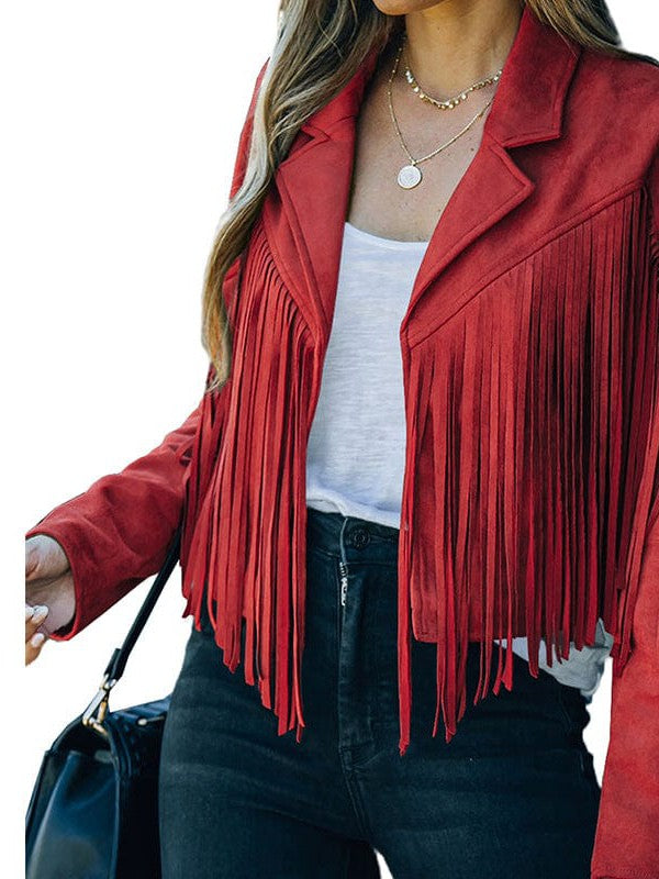 Eye-Catching Fringe Suede Jacket