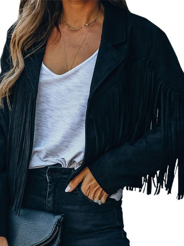 Women's Tassel Detail Suede Jacket
