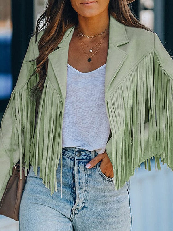 Women's Tassel Detail Suede Jacket