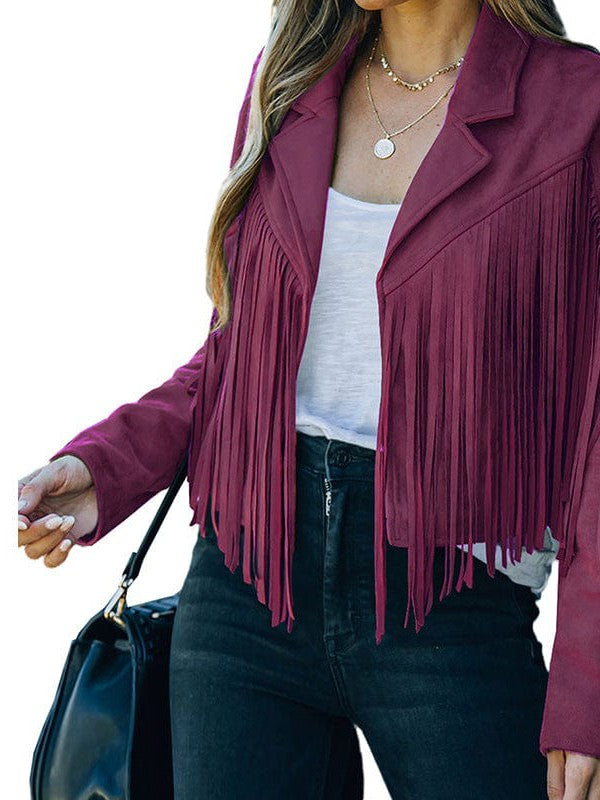 Women's Tassel Detail Suede Jacket