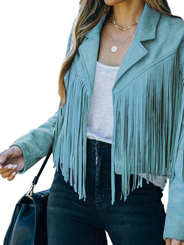 Women's Tassel Detail Suede Jacket