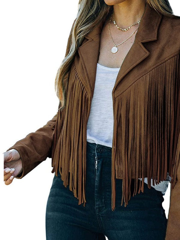 Women's Tassel Detail Suede Jacket