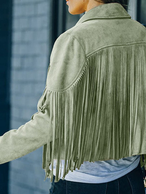 Women's Tassel Detail Suede Jacket