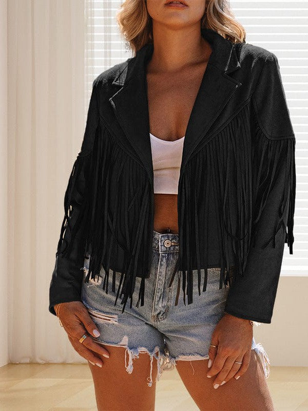 Women's Tassel Detail Suede Jacket