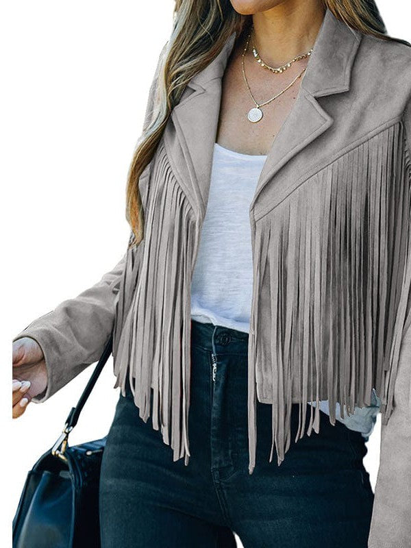 Women's Tassel Detail Suede Jacket