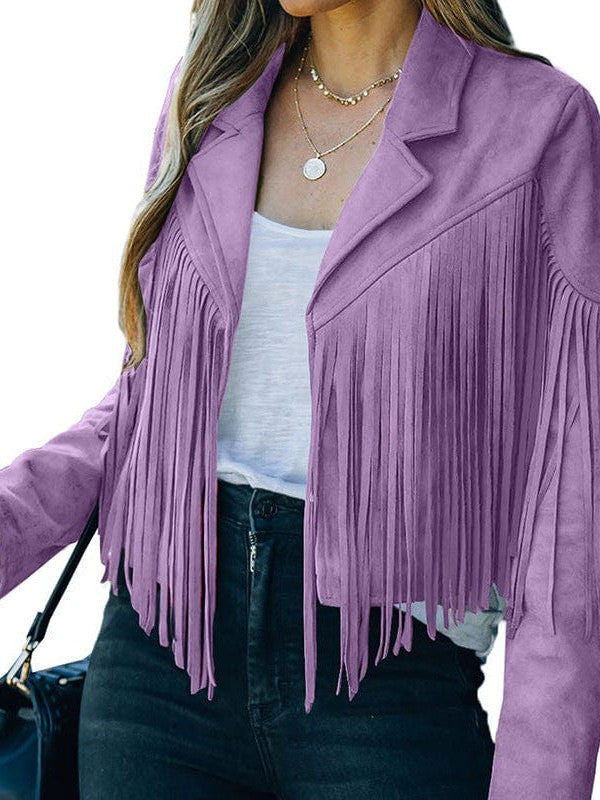 Women's Tassel Detail Suede Jacket
