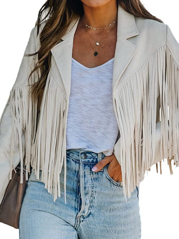 Women's Tassel Detail Suede Jacket