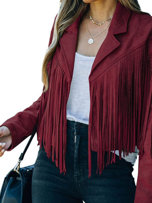 Women's Tassel Detail Suede Jacket