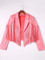 Women's Tassel Detail Suede Jacket