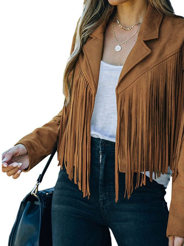 Women's Tassel Detail Suede Jacket