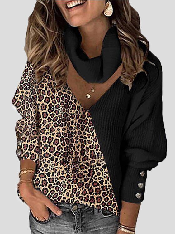 Long Sleeve Color Block Sweater with Lace Sleeves