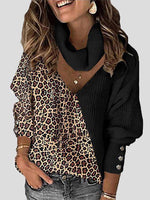 Long Sleeve Color Block Sweater with Lace Sleeves