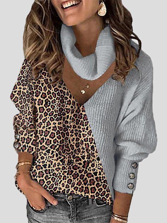 Long Sleeve Color Block Sweater with Lace Sleeves