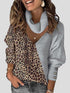 Long Sleeve Color Block Sweater with Lace Sleeves