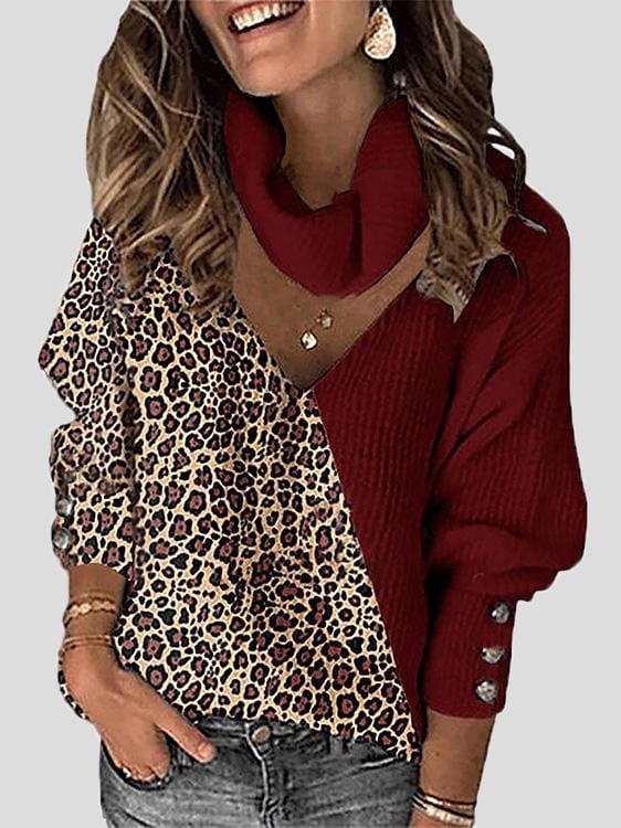 Long Sleeve Color Block Sweater with Lace Sleeves