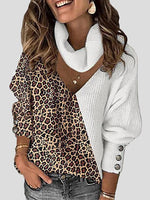 Long Sleeve Color Block Sweater with Lace Sleeves
