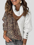 Long Sleeve Color Block Sweater with Lace Sleeves