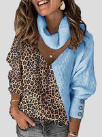 Long Sleeve Color Block Sweater with Lace Sleeves