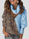 Long Sleeve Color Block Sweater with Lace Sleeves