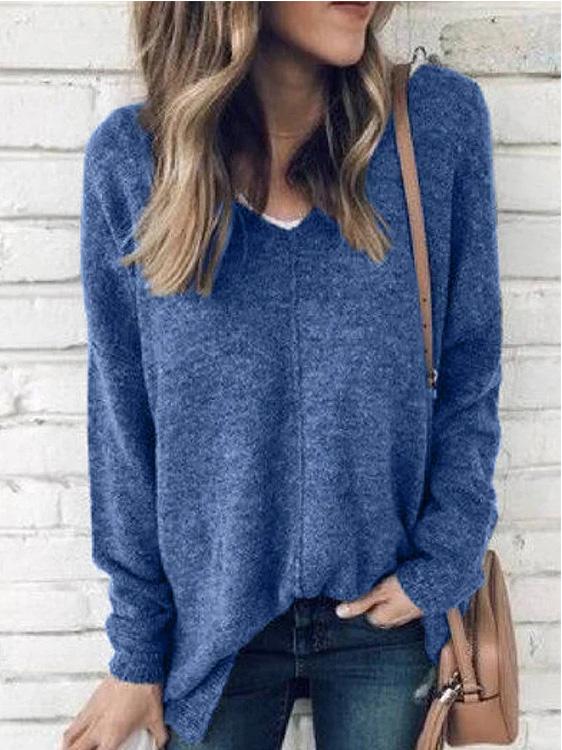 Autumn V-Neck Long Sleeve Tunic Top