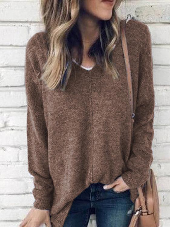Autumn V-Neck Long Sleeve Tunic Top