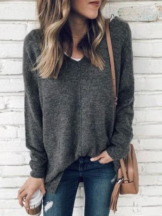 Autumn V-Neck Long Sleeve Tunic Top