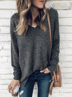 Autumn V-Neck Long Sleeve Tunic Top
