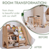 Wooden Montessori Shelves for Toddler 2in1: Bookshelf & Toy Shelving