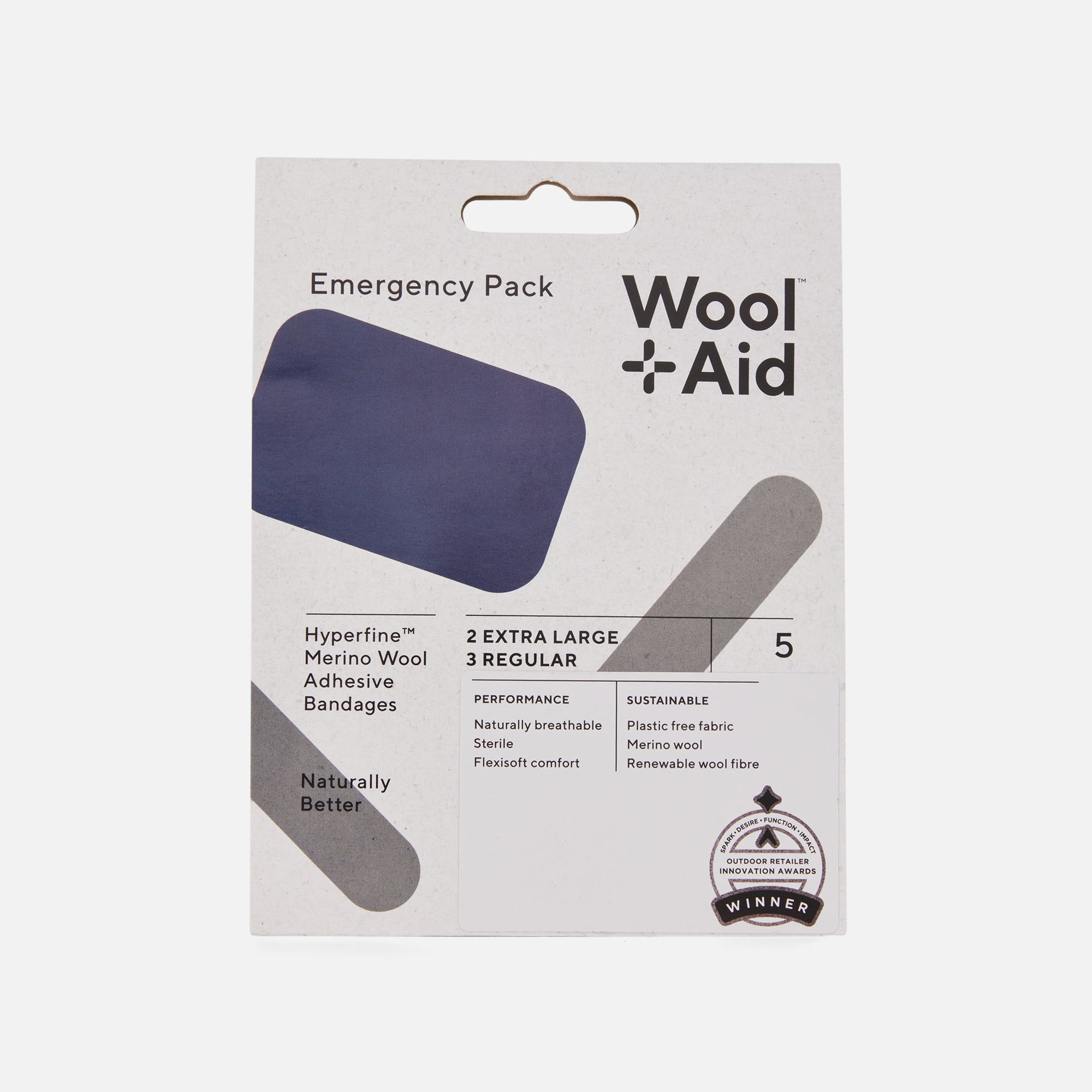 Woolaid - Vendajes de emergencia, paquete de 5 (caja de 10) - Fabricados en Nueva Zelanda