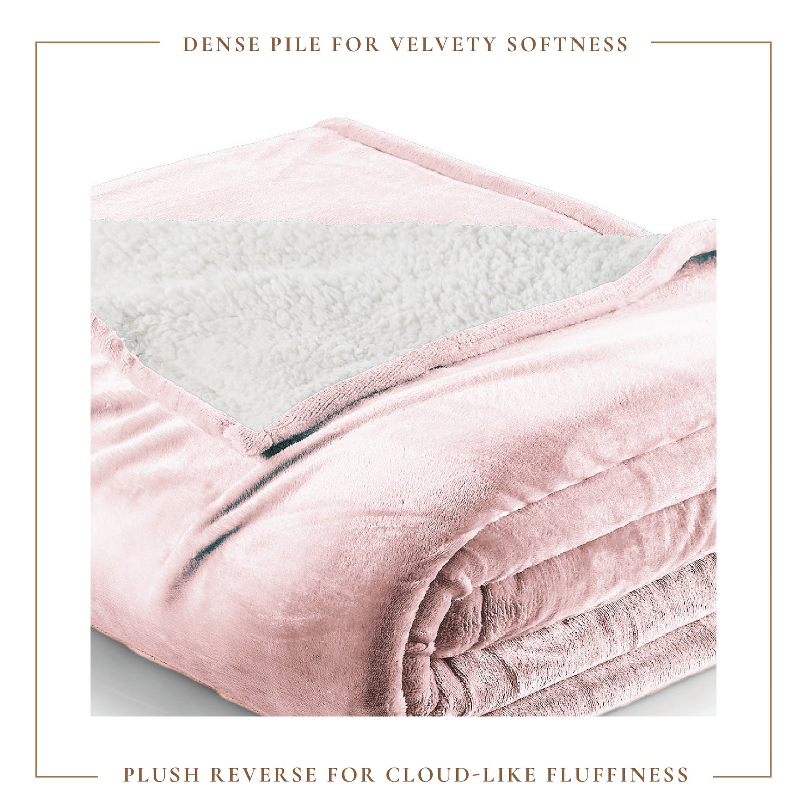 Velvet Plush Sherpa Bed Blanket - Sherpa Fleece Collection