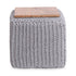 Amayah Pouf with Wooden Tray