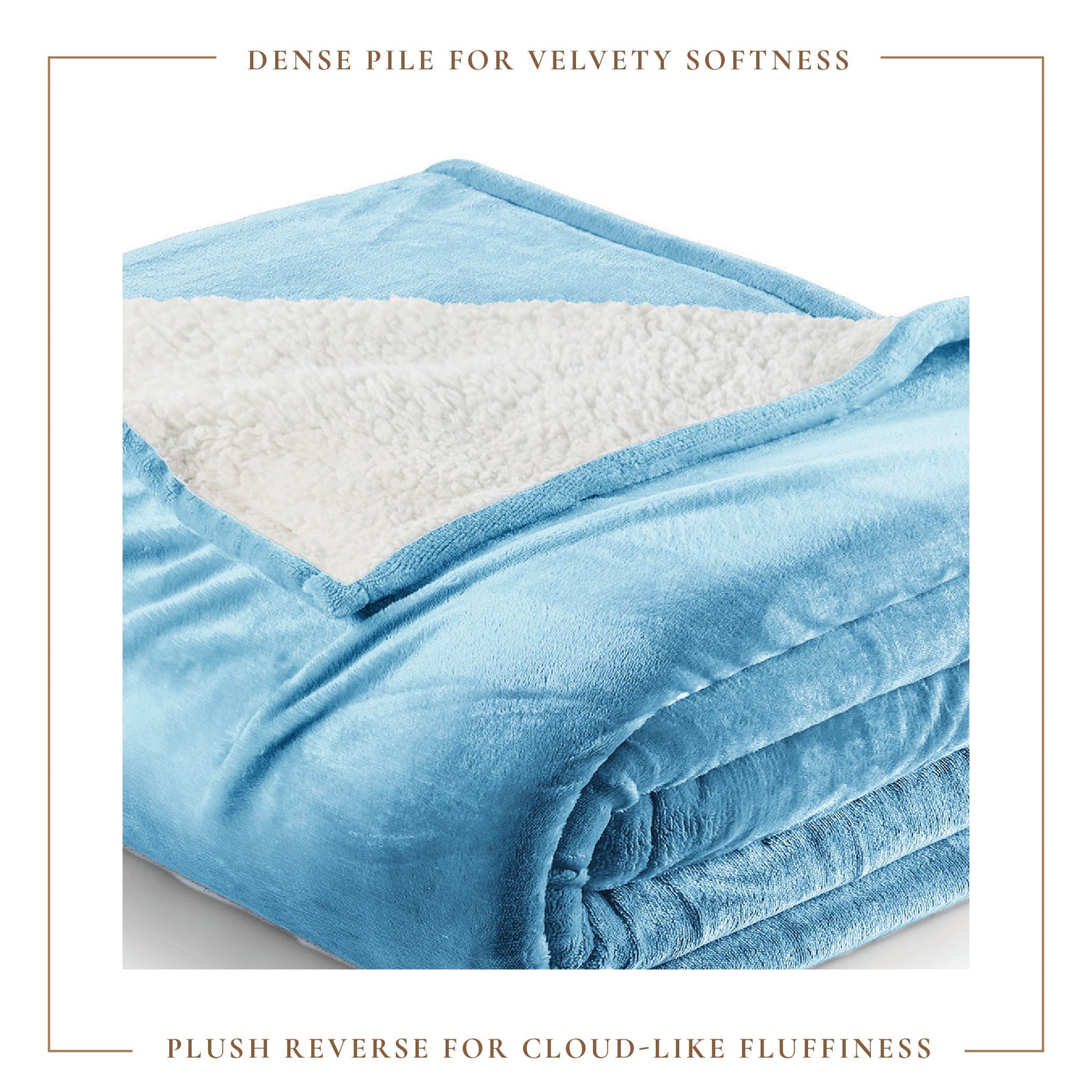Velvet Plush Sherpa Bed Blanket - Sherpa Fleece Collection