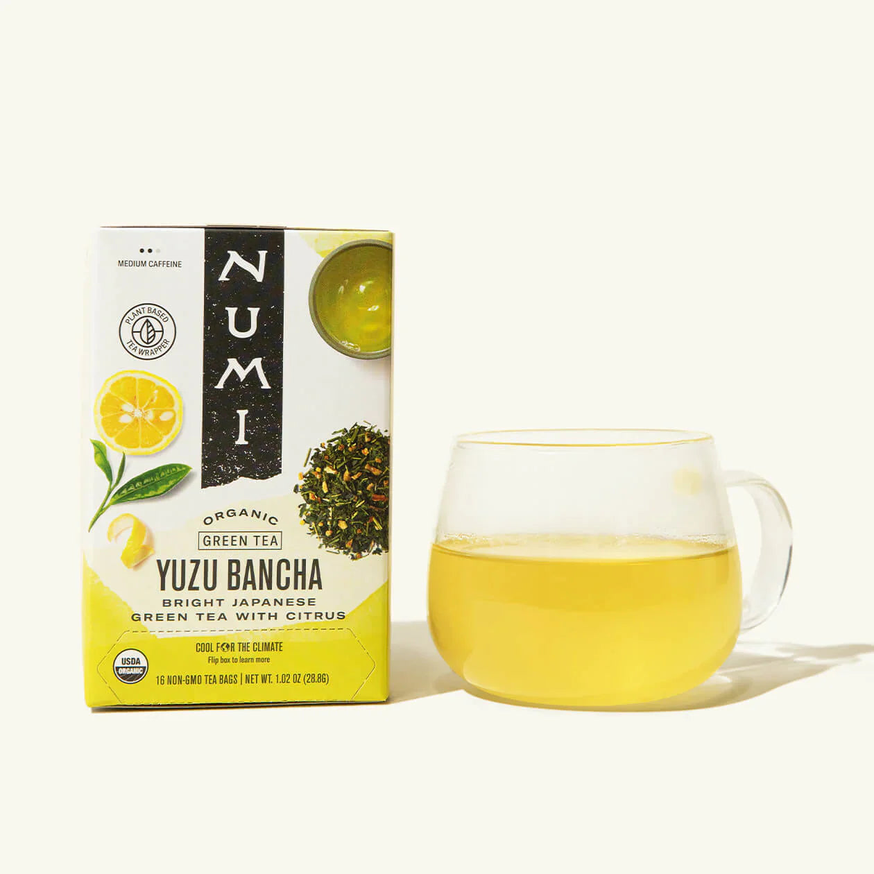 Numi Tea - Yuzu Bancha orgánico, 16 bolsitas (paquete de 6) - Bolsitas de té verde