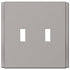 Zen Screwless Brushed Nickel Cast - 2 Toggle Wallplate
